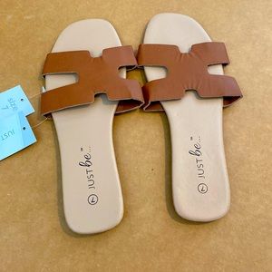 Slip on flat sandals